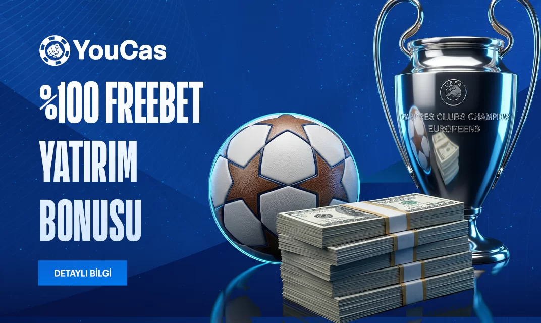 YouCas %100 gol keyfinde freebet bonusu