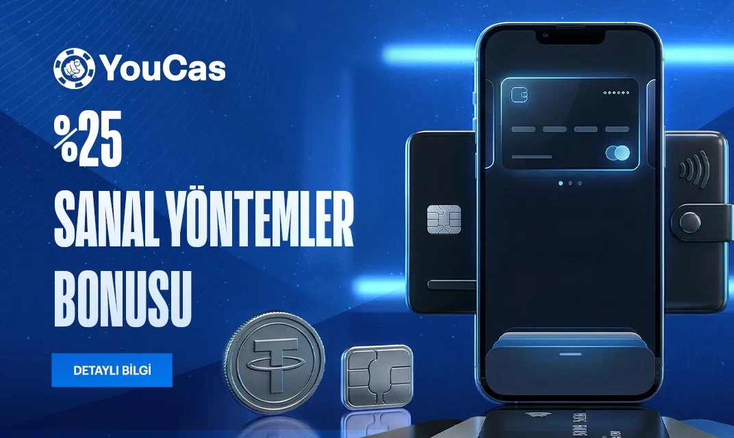 YouCas %25 sanal yöntemler bonusu